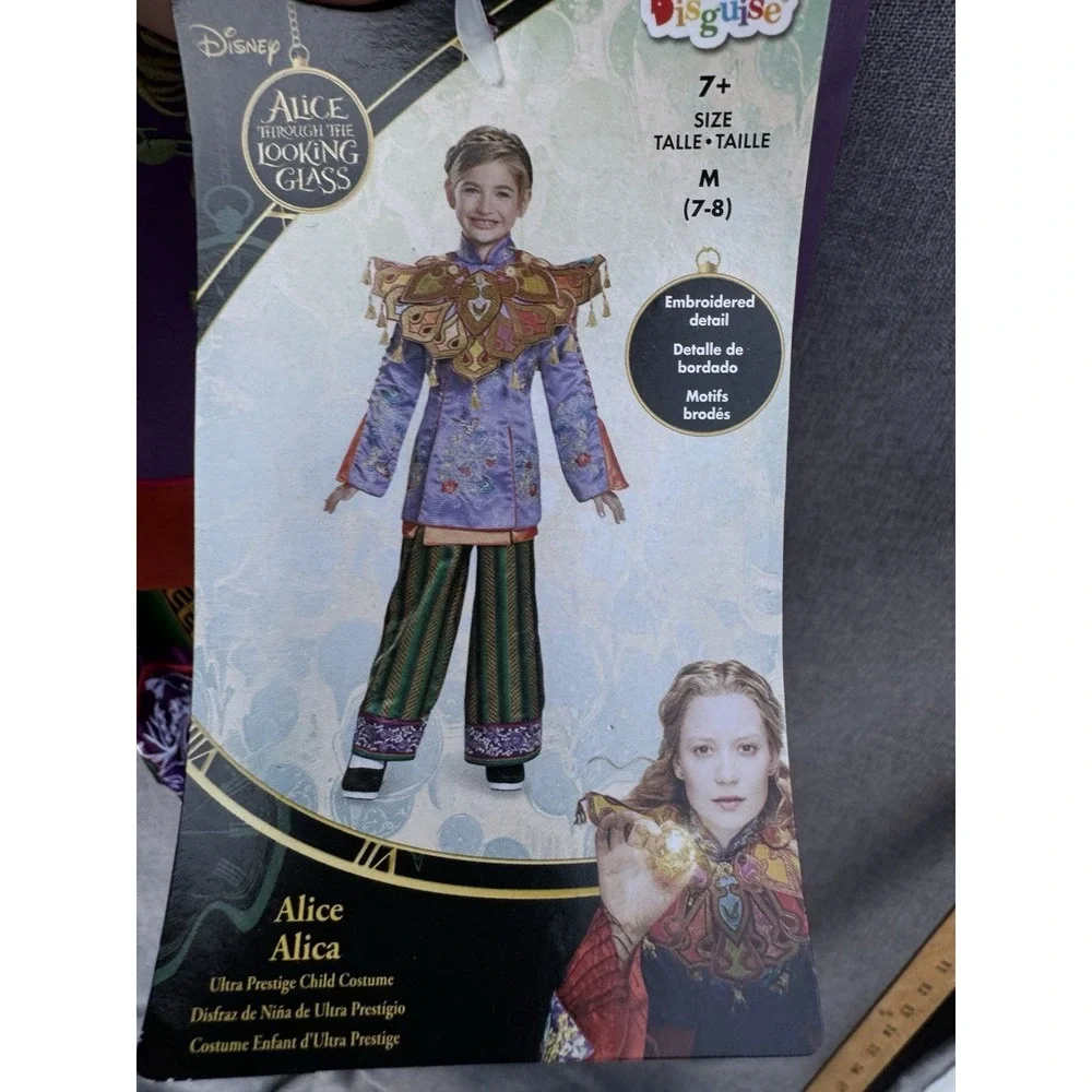 NWT Disney Med 7-8 Alice Through the Looking Glass Deluxe Girls Costume Disguise